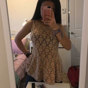 A beige cotton shirt